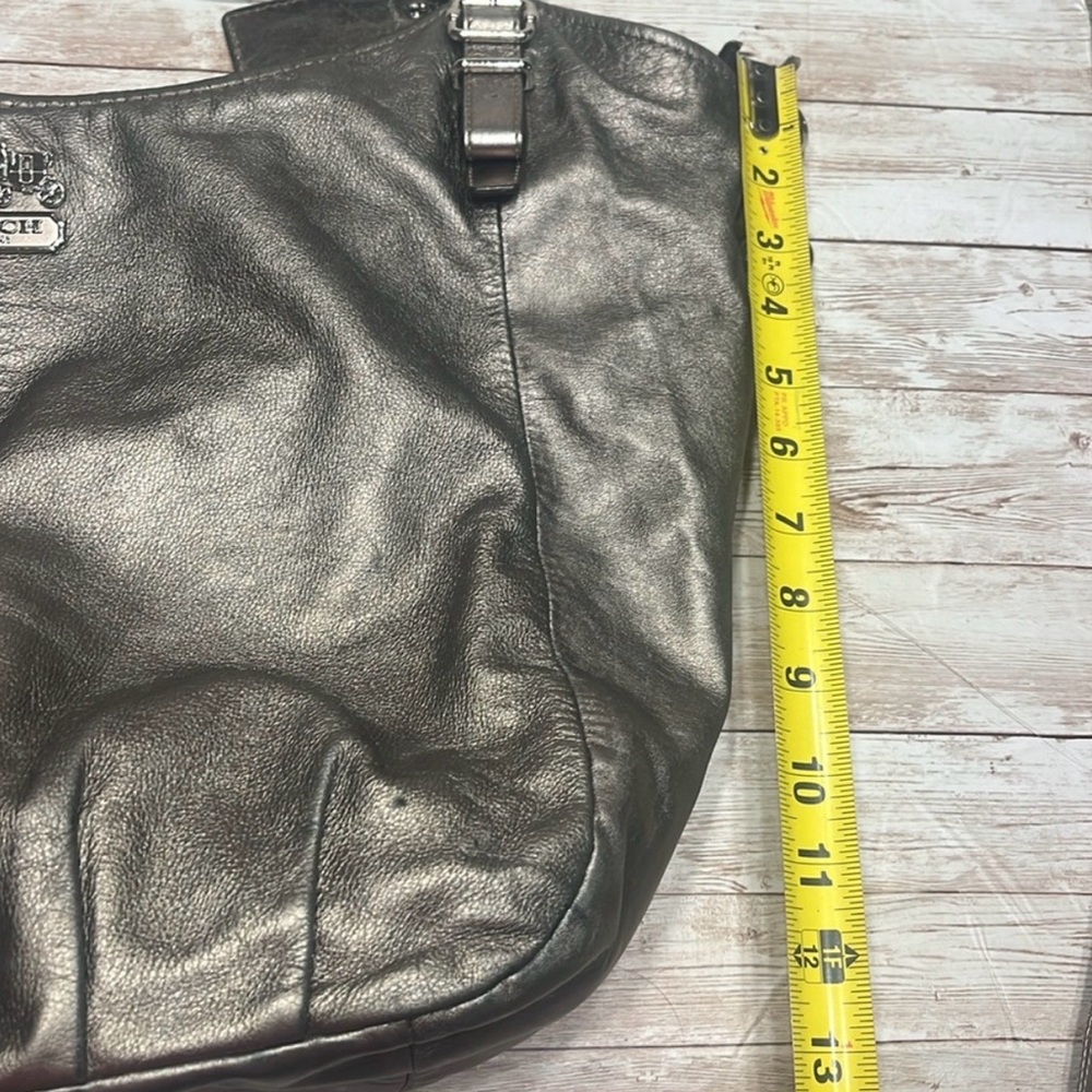Coach Madison metallic silver leather hobo shoulder bag Tote bag - Picture 11 of 16